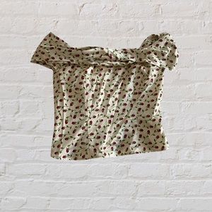 Reformation - Lux Silk Printed Off-Shoulder Top - Sz 0